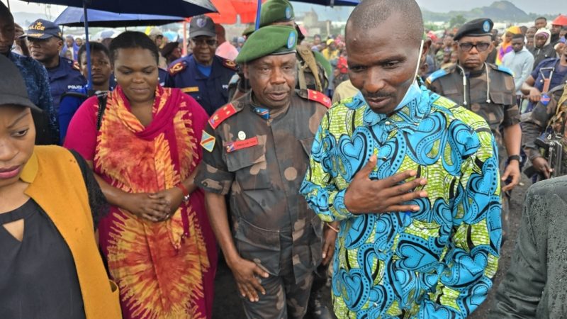 Nord Kivu: Le gouverneur Peter Chirimwami à Bulengo pour compatir avec les familles des  victimes de la pluie du 14 mars qui a fait 2 morts et 22 blessés